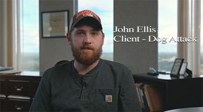 John Ellis Dog Bite Victim, hired a personal injury attorney at Slater & Zurz